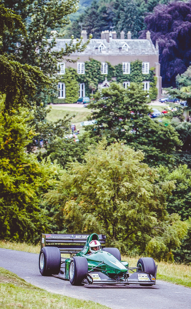 Motorcycle competitor at Wiscombe Park